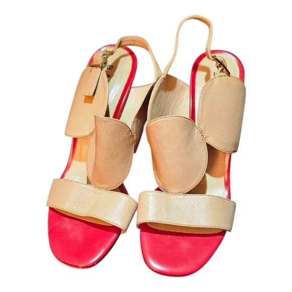 BARCA Heels Size Unknown Red and Beige - Picture 5 of 15